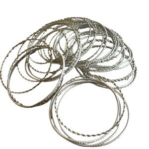 Elegant Silver 29 peace Bangle Set